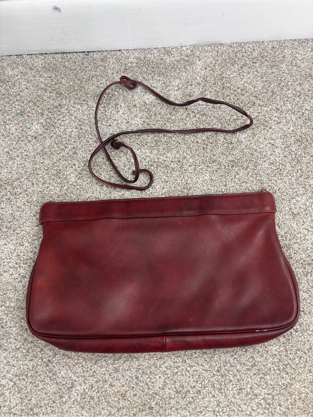 Vintage Crouch & Fitzgerald Of NY red leather clutch/crossbody